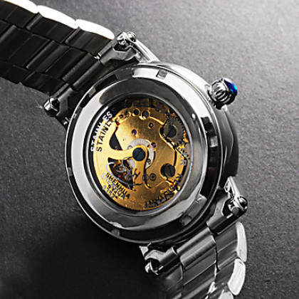 Цветочный узор женский серебряный циферблат аналогового стали Автоматическая Механическая наручные часы (разных цветов)