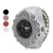 цветок стиль женщины сплава аналоговый кольцо кварцевые часы (разных цветов)