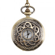 Цветок женщин сплава аналогового карманные кварцевые часы (бронза)