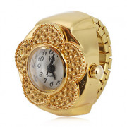 цветок женский стиль сплава аналоговые кварцевые часы кольцо (золото)