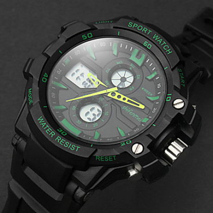 унисекс аналого-цифровых многофункциональных черной резинкой спортивных наручных часов (разных цветов)
