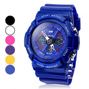 унисекс аналого-цифровой многофункциональный спортивный силиконовой лентой наручные часы (разных цветов)