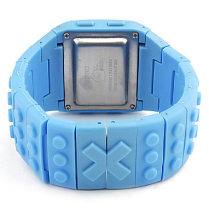 унисекс многофункциональный цифровой блок кирпичей стиль группы наручные часы (синий)