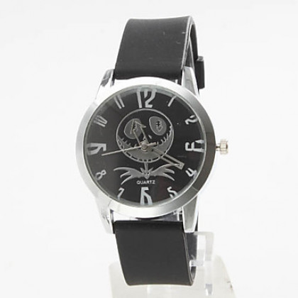 унисекс премии силиконовый стиль аналоговые кварцевые наручные часы (черный)