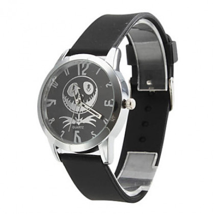 унисекс премии силиконовый стиль аналоговые кварцевые наручные часы (черный)