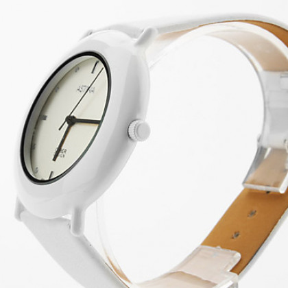 унисекс ПУ аналоговые кварцевые наручные часы (белый)