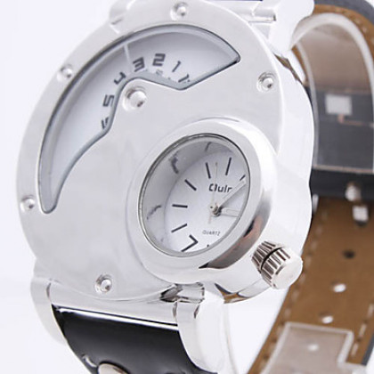 унисекс ПУ аналоговые кварцевые наручные часы бизнесе (2 часовой пояс, белый)