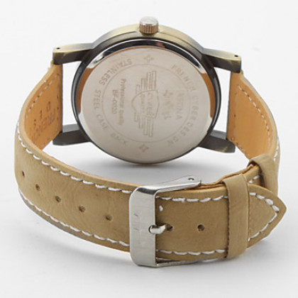унисекс ПУ аналоговые кварцевые наручные часы (коричневый)
