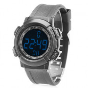 унисекс резиновые цифровых светодиодных наручные спортивные часы с частотой сердечных сокращений (черный)