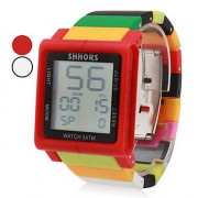 унисекс сенсорный экран цифровой красочные пластиковые ремешок наручные часы (разных цветов)