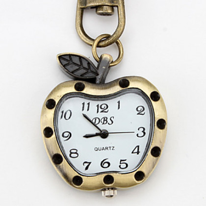 унисекс сплава аналоговые кварцевые часы брелок с яблоками (бронза)