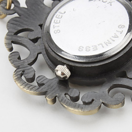 унисекс сплава аналоговые кварцевые часы брелок с полыми цветок (бронза)