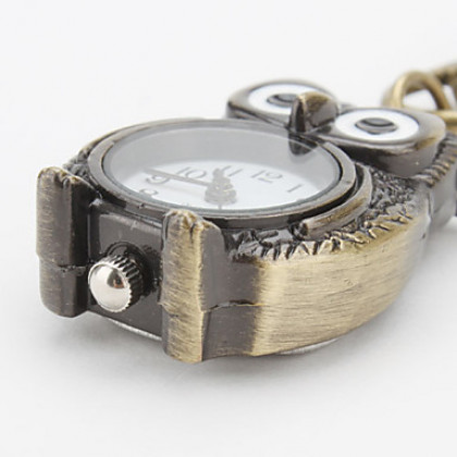 унисекс сплава аналоговые кварцевые часы брелок с совой (бронза)