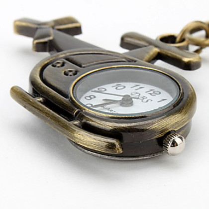 унисекс сплава аналоговые кварцевые часы брелок с вертолета (бронза)