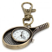 унисекс сплава аналоговые кварцевые часы с брелка бадминтонная ракетка (бронза)