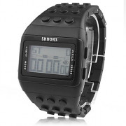унисекс ЖК-цифровой блок кирпичей стиль группы наручные часы (черный)
