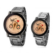 Велосипед пары Pattern стали аналоговые кварцевые наручные часы (разные цвета Dial)