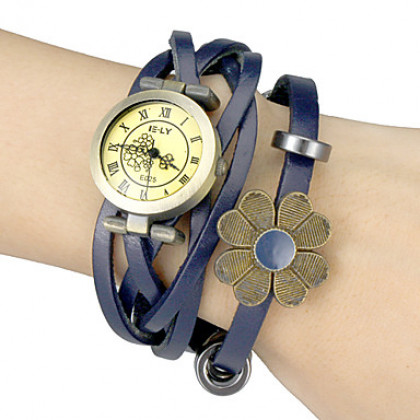 Vintage Style Женские набора PU Группа Кварцевые аналоговые наручные часы (ассорти
