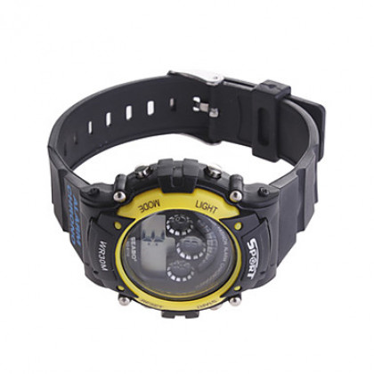 Влагозащитные цифровые спортивные автоматические наручные часы (черные)