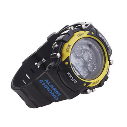 Влагозащитные цифровые спортивные автоматические наручные часы (черные)