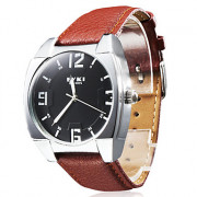 Вода Женская устойчивый стиль PU аналоговые кварцевые наручные часы (коричневый)