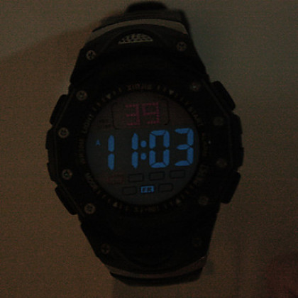 водонепроницаемая цифровая многофункциональная эль свет автоматические часы с календарем и хронографом и сигнализации - черный
