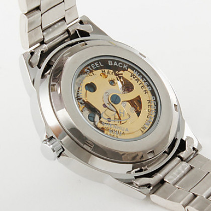 вскользь стиле сплава аналогового механические наручные часы (серебро)
