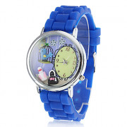 Женщин и девочек Полимерная глина силиконовой Аналоговые кварцевые наручные часы (синий)