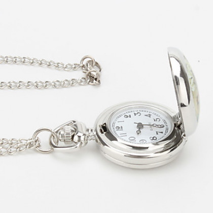 женщин китайская птица сплава аналоговые кварцевые часы ожерелье (серебро)