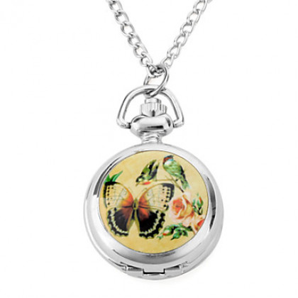 женщин repristination сплава аналоговые кварцевые часы ожерелье (серебро)
