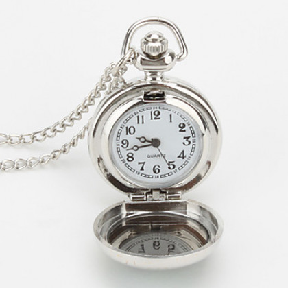 женщин repristination сплава аналоговые кварцевые часы ожерелье (серебро)