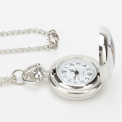 женщин сплава аналоговые кварцевые часы ожерелье ручной работы кошки (серебро)