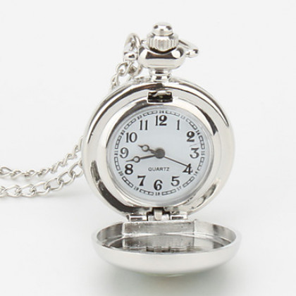 женщин сплава аналоговые кварцевые часы ожерелье с гардении (серебро)
