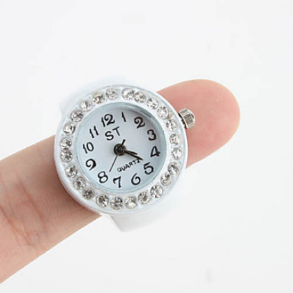 женщин сплава аналоговый кольцо кварцевые часы (белый)