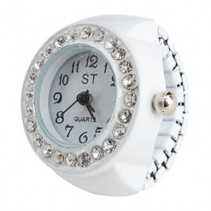женщин сплава аналоговый кольцо кварцевые часы (белый)