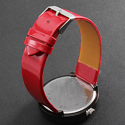 Женщин цветка Дизайн Модный Стиль Кожа PU Аналоговые кварцевые наручные часы (красный)