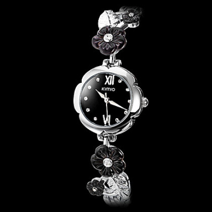 Женщин цветка Pattern стали аналоговые кварцевые часы браслет (разных цветов)