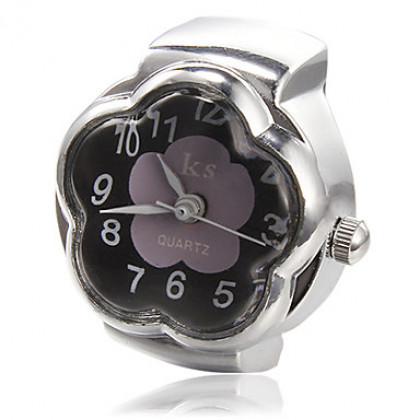 женщин цветка Стиль Кварцевые аналоговые часы, кольца (разных цветов)