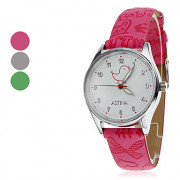 Женщины и девушки Курица шаблон PU Аналоговые кварцевые наручные часы (разных цветов)