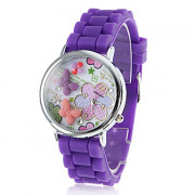 Женщины и девушки полимеров Клей силиконовый Аналоговые кварцевые наручные часы (фиолетовый)