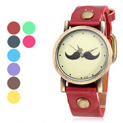 Женщины и девушки PU кварцевые аналоговые наручные часы (разных цветов)