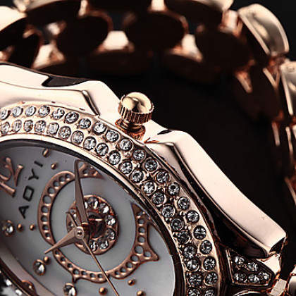 женская эллиптической набором алмазов стальной ленты кварцевые аналоговые часы браслет (разные цвета)