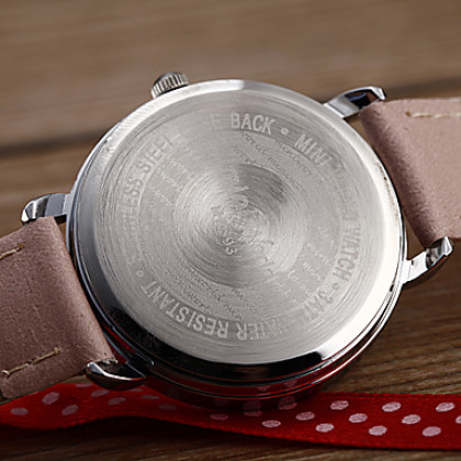 Женская Кофе Декор удаленного Розовый Кожаный ремешок Кварцевые аналоговые наручные часы