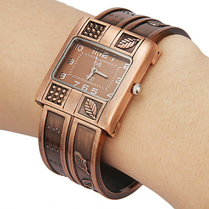 Женская лист шаблон Rectangle набора сплава группы кварцевые аналоговые часы браслет (разных цветов)