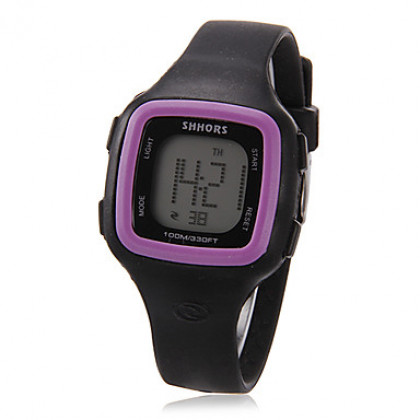 Женская Многофункциональный цифровой площадь Дело силиконовой лентой наручные часы (разных цветов)