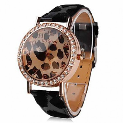 женская печати леопарда пу аналоговый кварцевые наручные часы (разные цвета)