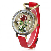 женская цветочный узор старинные случай PU Группа Кварцевые аналоговые наручные часы (разные цвета)