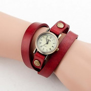 Женская Винтаж Малый набор длинном ремне кожаный ремешок Кварцевые аналоговые наручные часы (разных цветов)