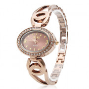 Женские аналоговые кварцевые часы-браслет А-6114 (золотистые)