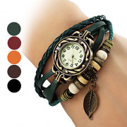 Женские аналоговые кварцевые часы-браслет с ремешком из кожзама (разные цвета)